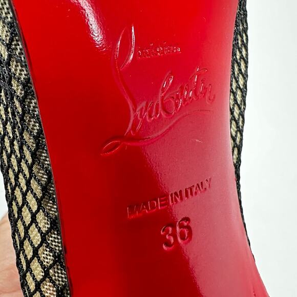 Christian Louboutin Nikita Mesh & Leather Ankle Booties Size 36 - Picture 12 of 12